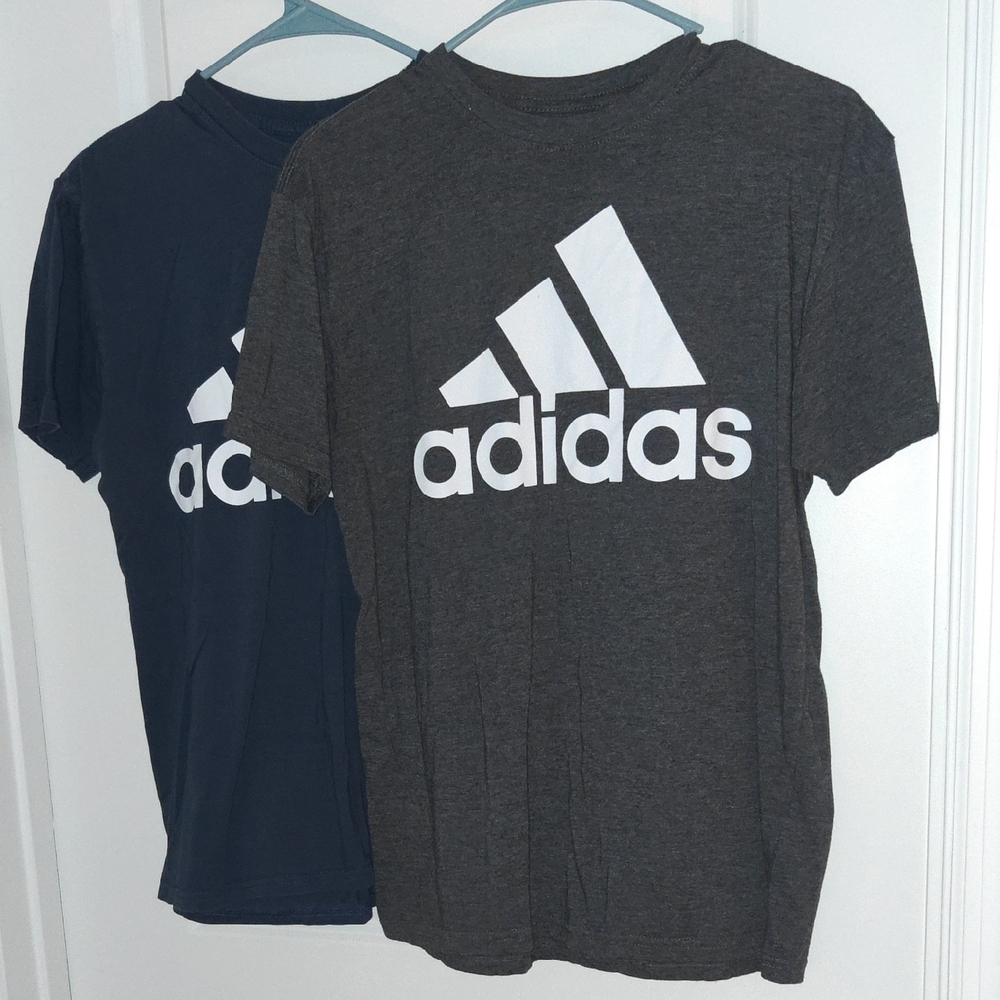 Adidas Dark Gray and Navy Logo T-Shirts